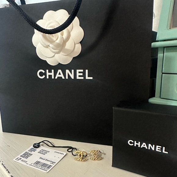 New With Tags and Receipt Chanel Stud Earrings - Picture 5 of 7